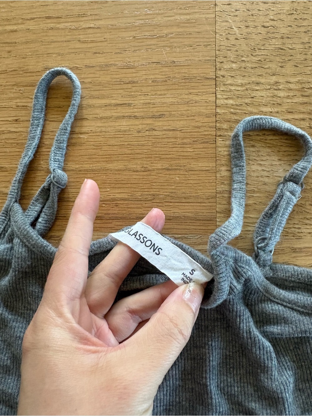 Gray Ribbed Tank and Shorts Set - Picture 3 of 3